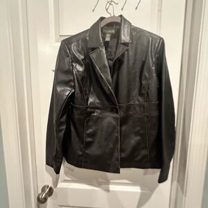 Mountain Lake Black Leather Motorcycle Jacket